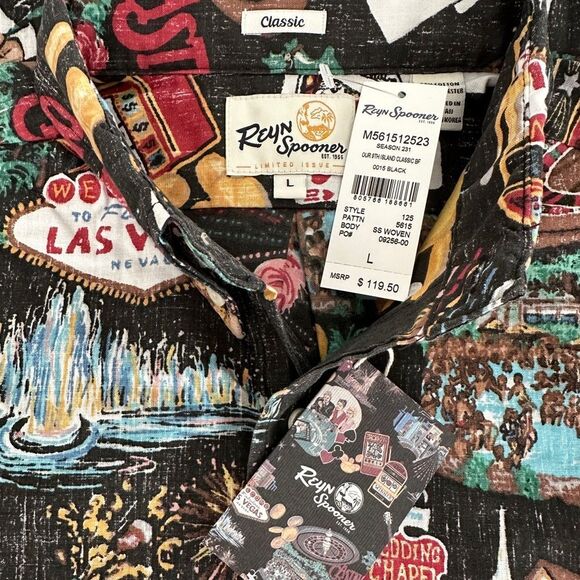 Reyn Spooner Shirt LAS VEGAS OUR 9th ISLAND Black Size L • NEW WITH TAGS • - Picture 10 of 13